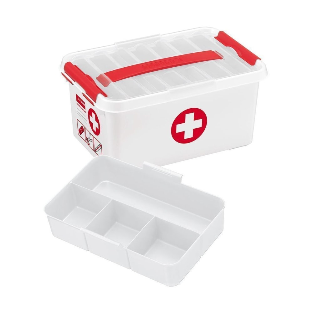 Sunware Boite à compartiments 1er secours q-line 6 litres Rouge Pvc - Poly Chlorure De Vinyle
