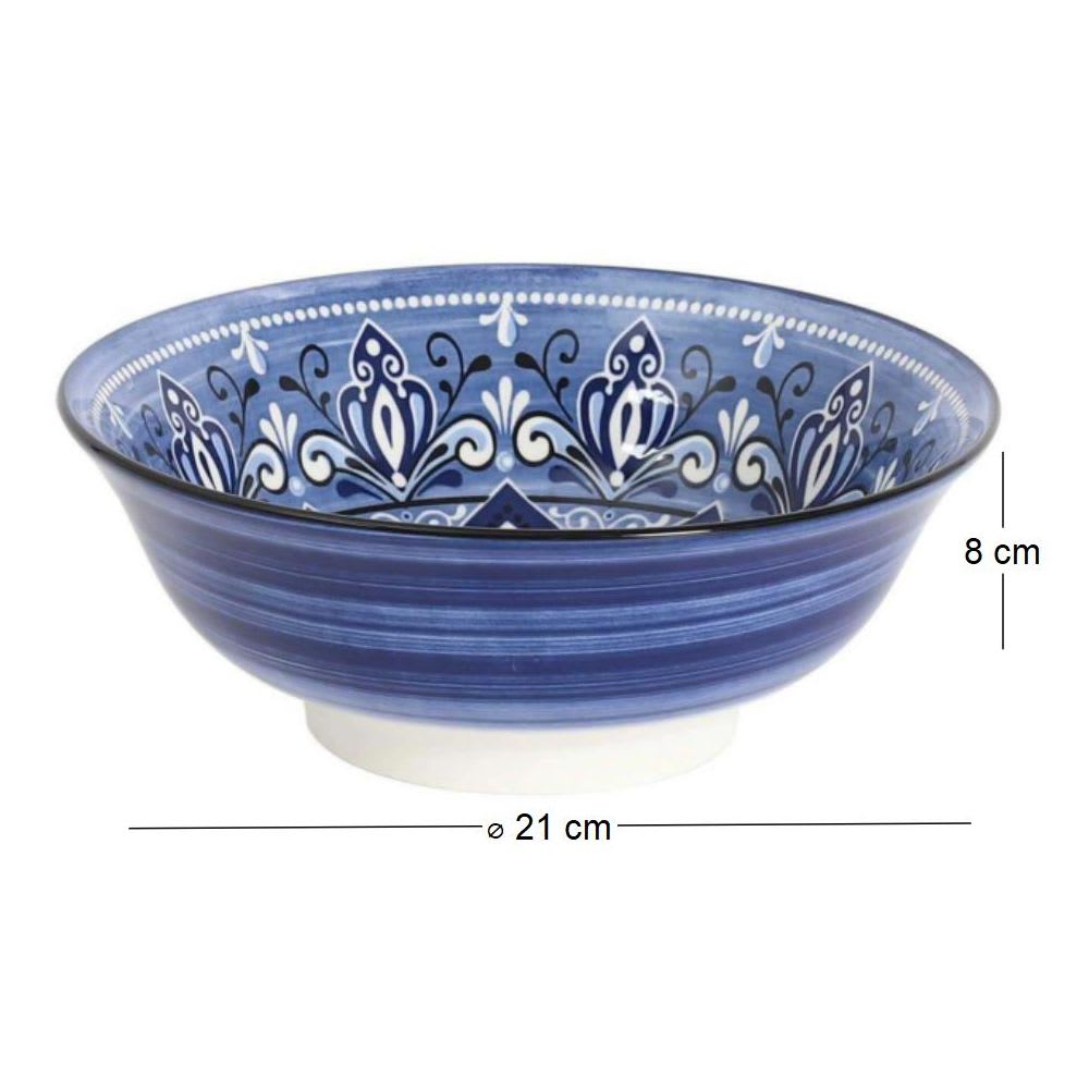 The Home Deco Factory Saladier en porcelaine 21 cm jaipur Bleu