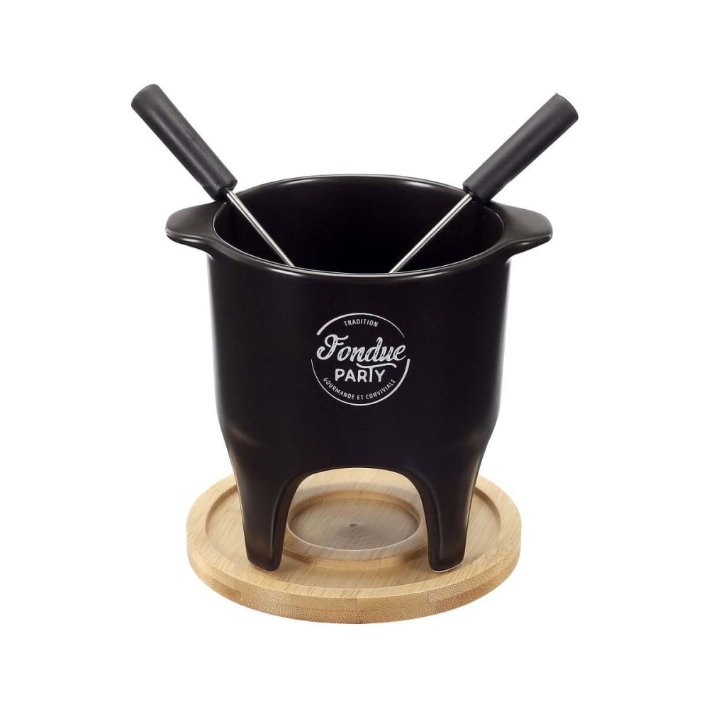 Cook Concept Service à fondue à la bougie duo Noir Porcelaine