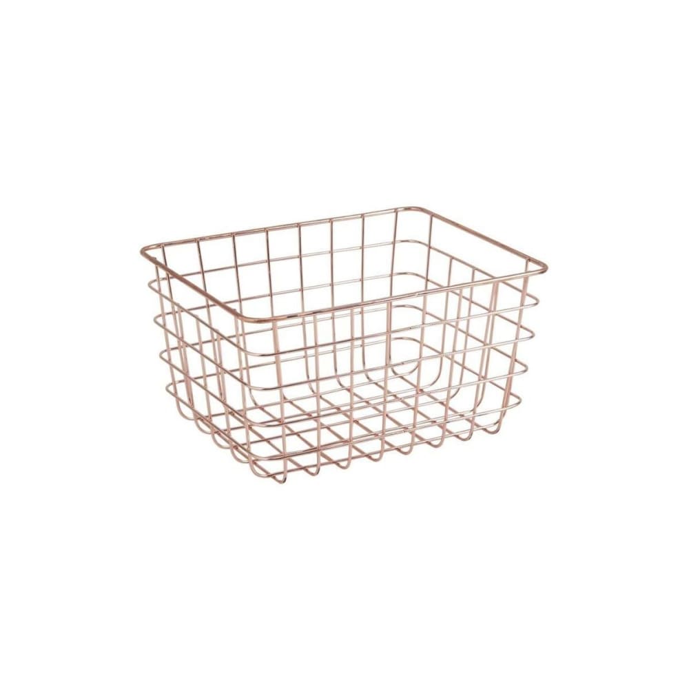 Aubry Gaspard Corbeille de rangement en métal cuivré 24 x 19 x 13 cm Jaune