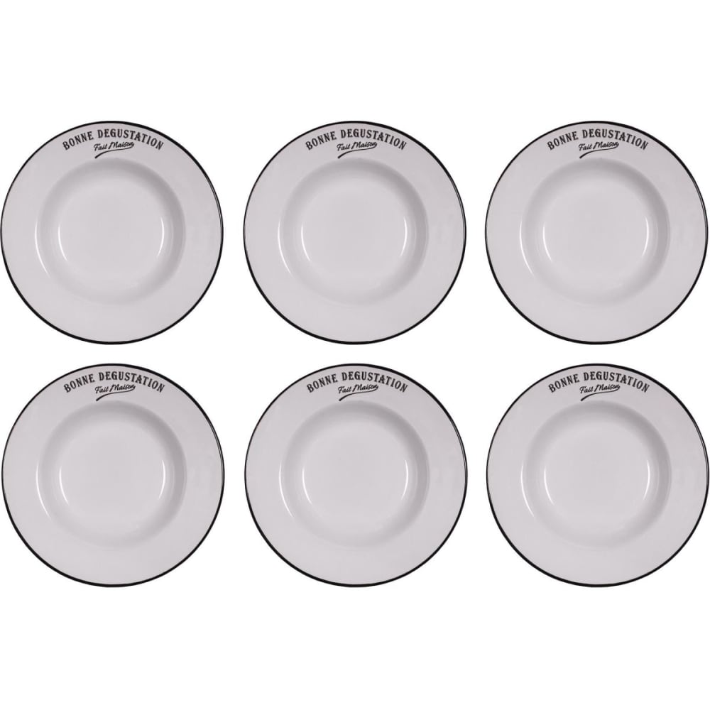 Assiettes en grès blanc  (lot de 6) assiettes creuses - 23 cm