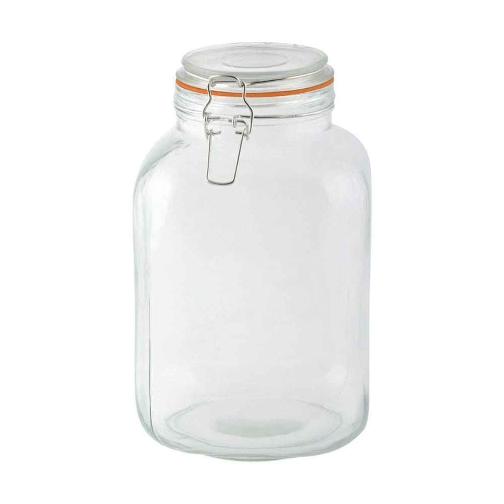 Secrets Du Potager Bocal carré avec couvercle à rabat 3 l Transparent Verre