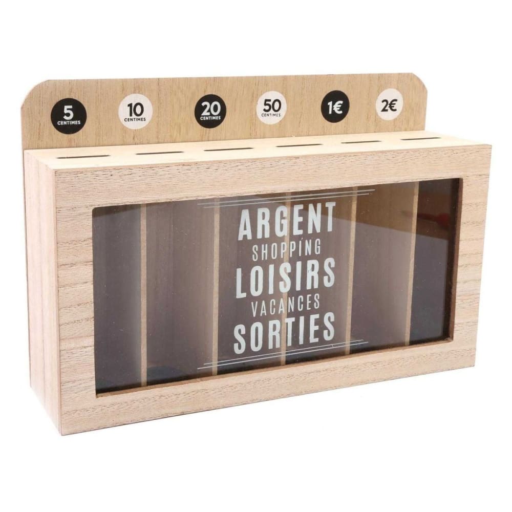 Sil Tirelire compartimentée shopping 30x20 cm Beige Panneau De Particules - 30x20x8cm