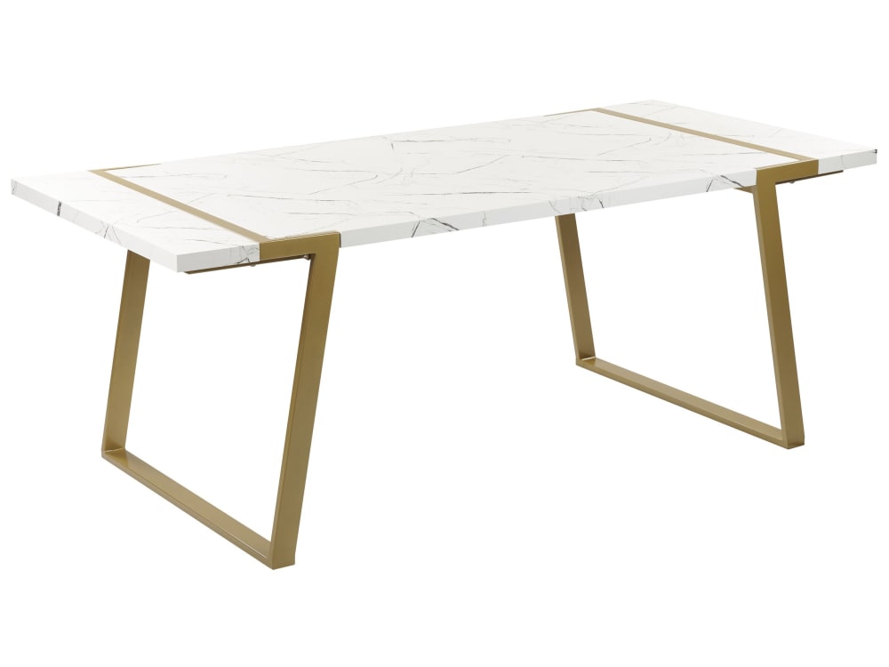 Beliani Esszimmertisch 8 Personen aus Mdf-platte, weiß style modern - Spanplatte