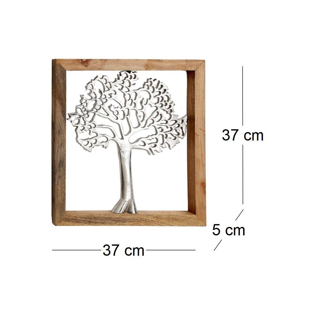 Cadre en bois et aluminium arbre de vie 37 cm - Maisons du Monde
