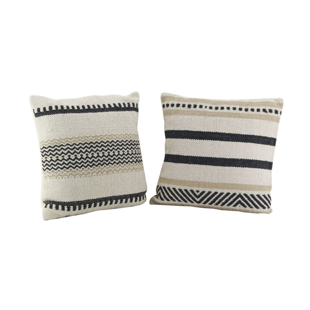 Coussins en coton graphiques et ethniques (lot de 2)