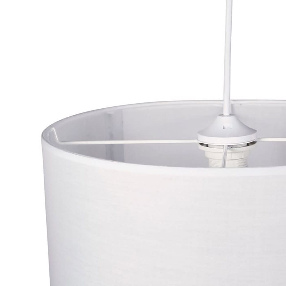 Suspension gigogne ronde cannage tissu blanc d35 — vue 4