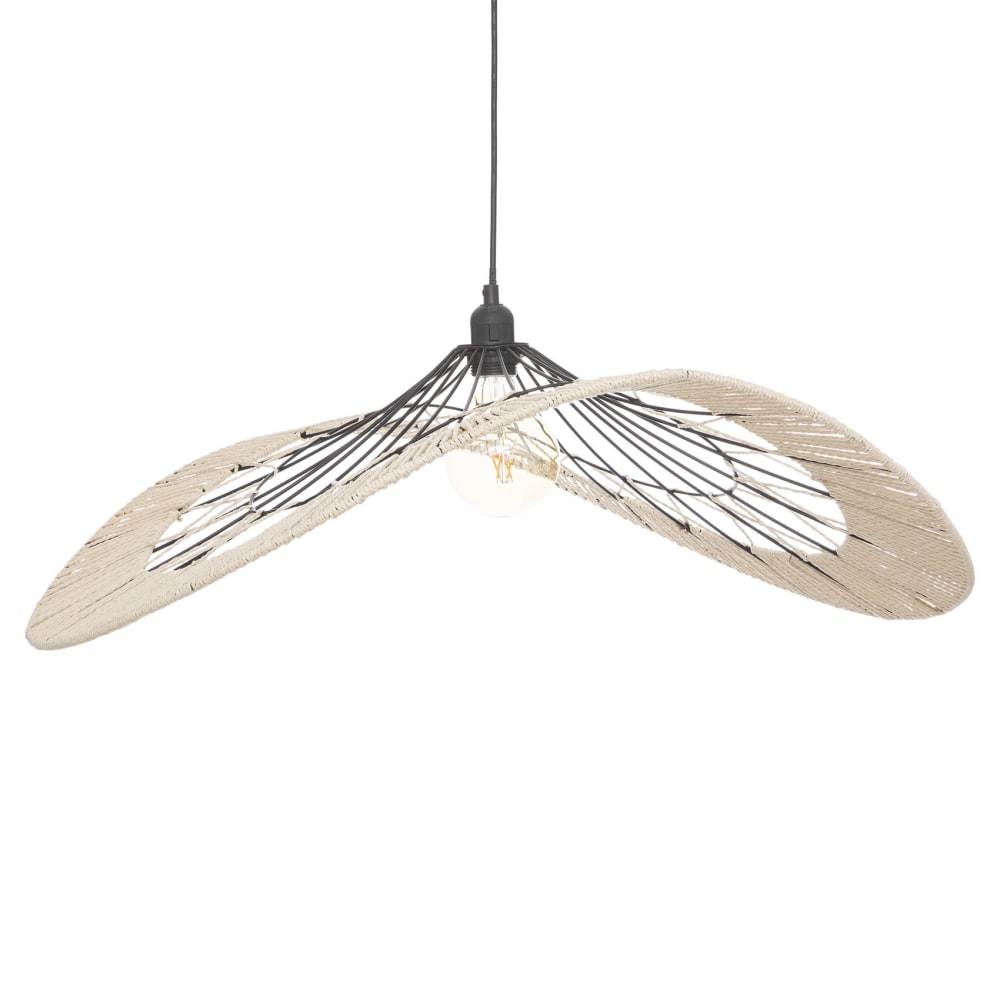 Suspension filaire - effet papillon métal naturel L.76xP. 67xH.73 cm