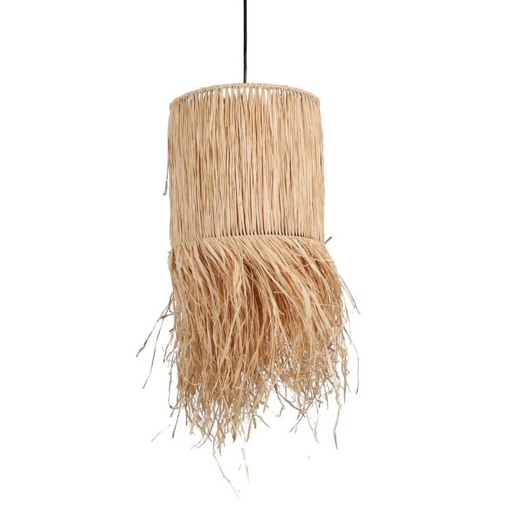 Suspension Lungo raphia franges H60