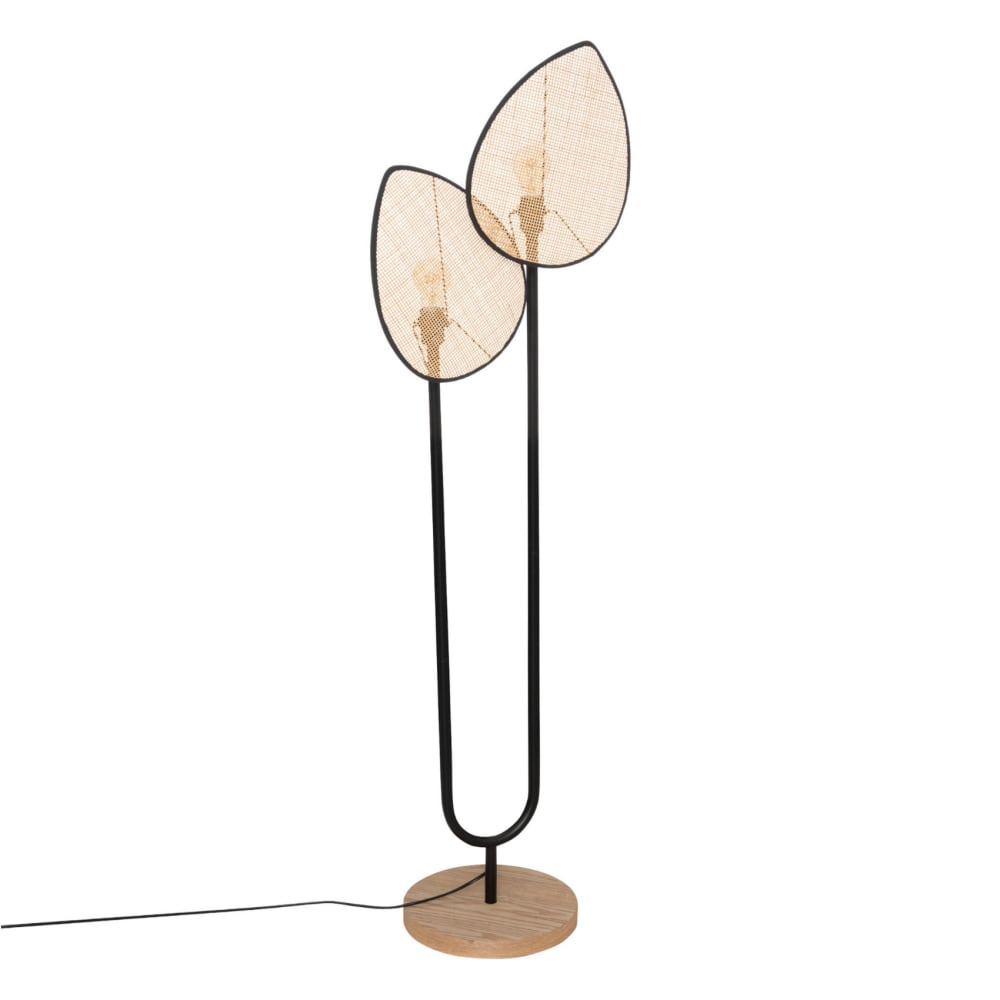 Lampadaire en rotin et métal métal/rotin beige 42x150 cm