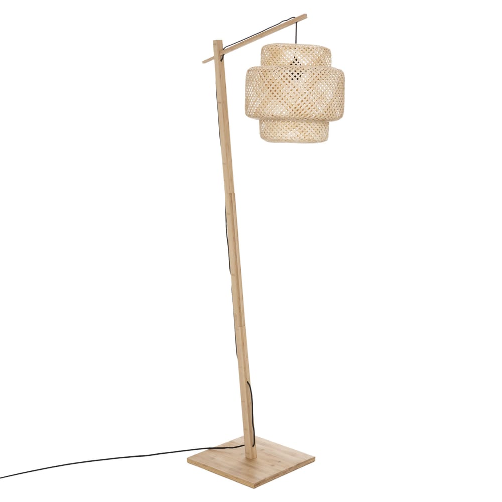 Lampadaire à suspension bois naturel h 173 cm