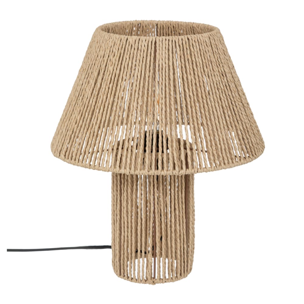 Lampe à poser en corde beige 32x38 cm