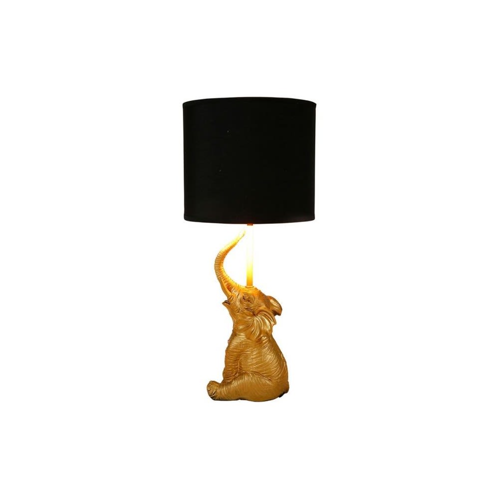 Lampe éléphant résine dorée — vue 4