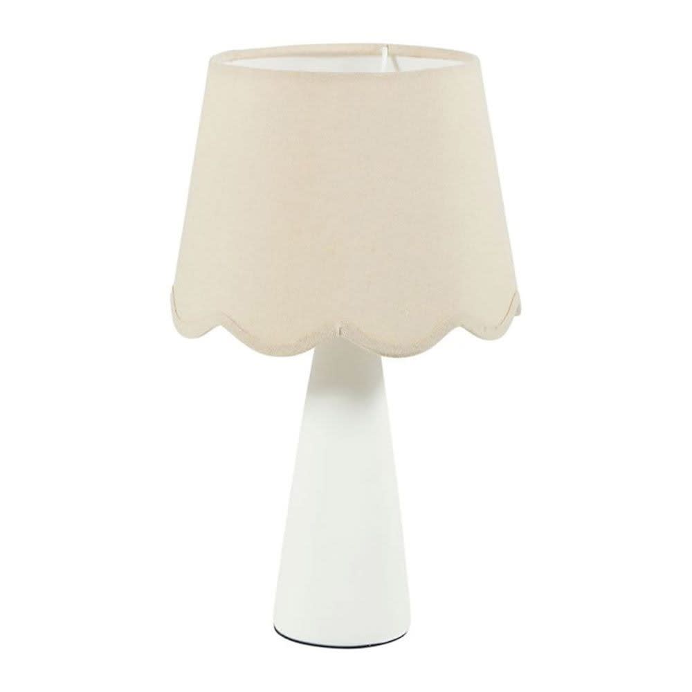 Lampe céramique lin Mathilde blanc