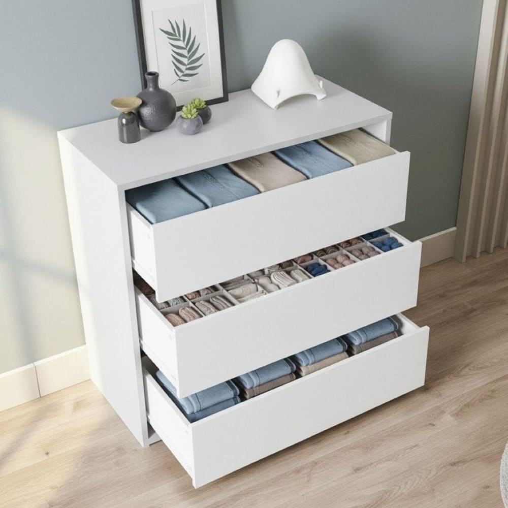 Commode effet bois blanc 60x44 cm - Maisons du Monde