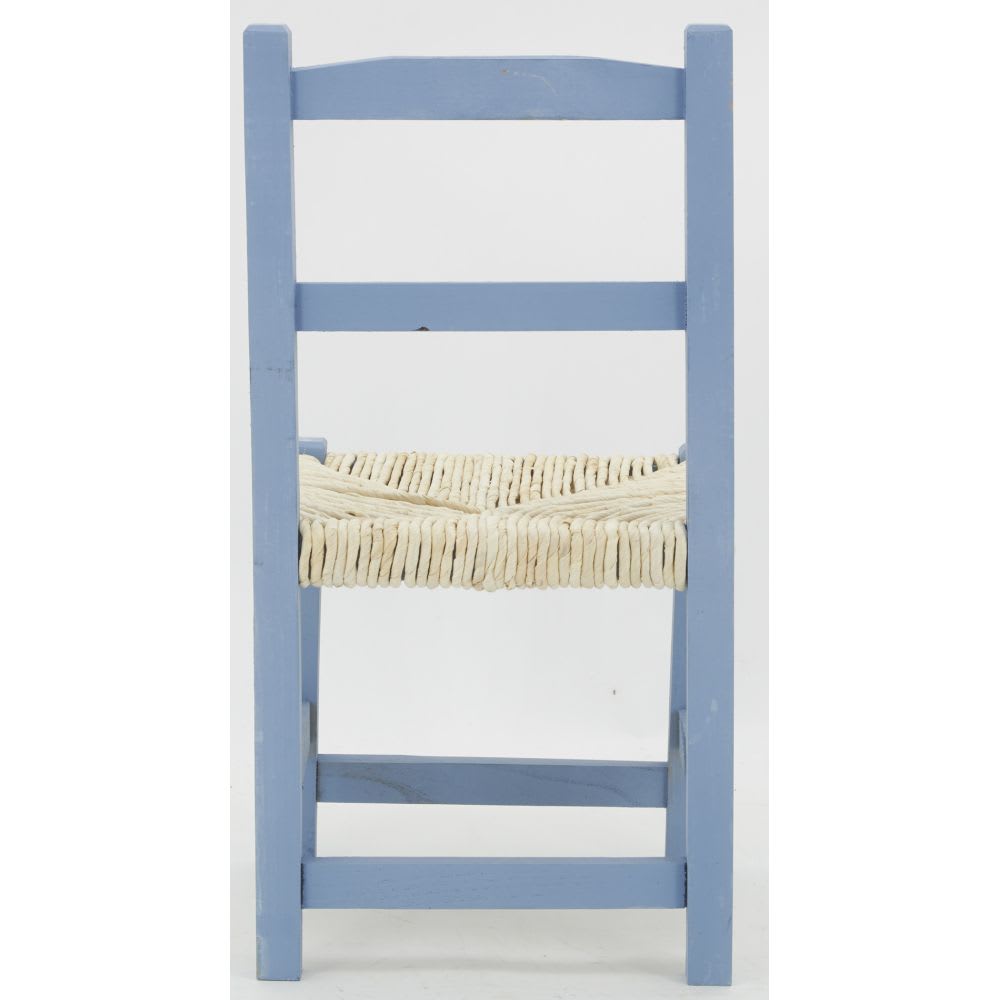 Chaise enfant en bois bleu-gris (Aubry Gaspard) - Image 1