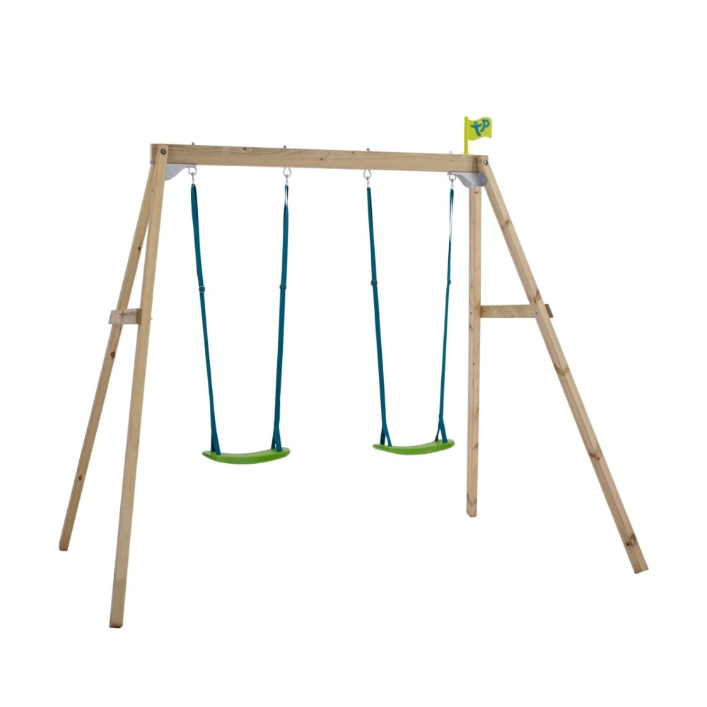 TP Toys Schaukelgestell mit 2 Schaukeln Holz H200cm Braun Braun Holz