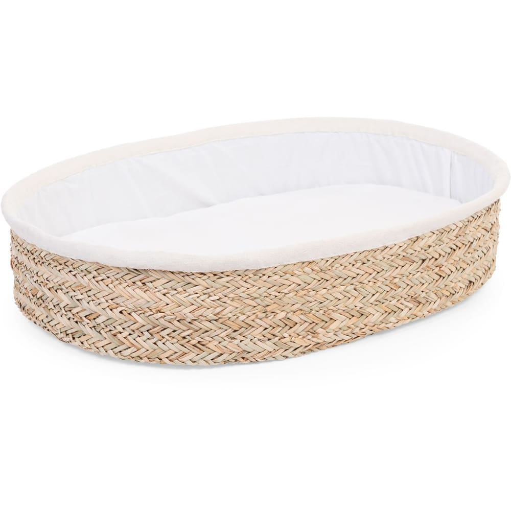 Panier à langer en jonc tressé avec matelas Panier à langer en jonc tressé avec matelas