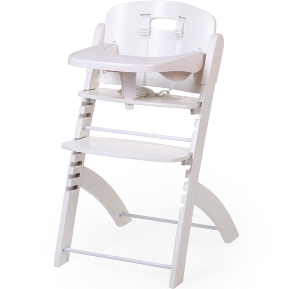 Childhome Chaise haute bébé évolutive Evosit blanche Blanc Bois - 45x53x86cm