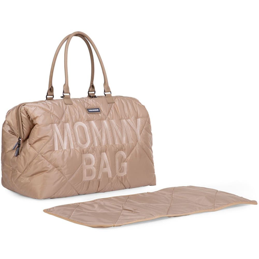 Sac à langer à anses Mommy bag matelassé beige