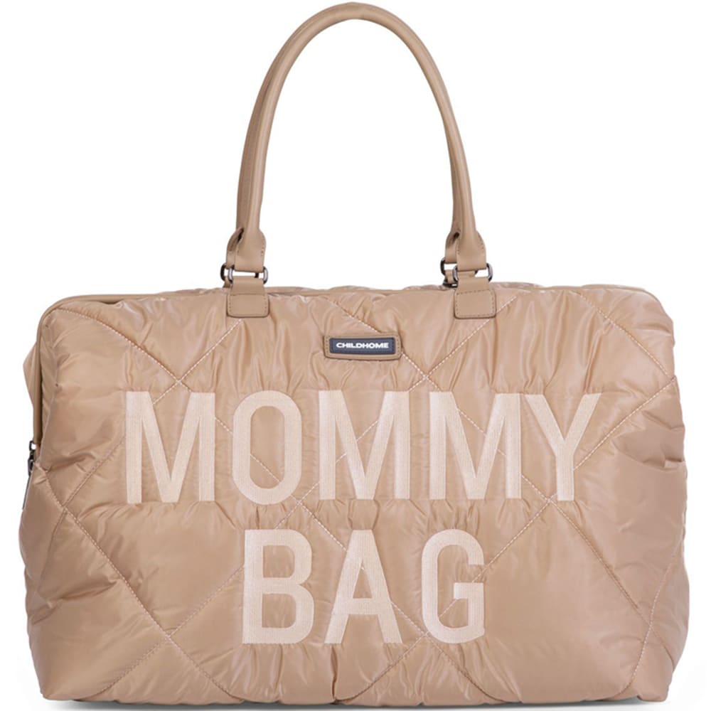 Sac à langer à anses Mommy bag matelassé beige