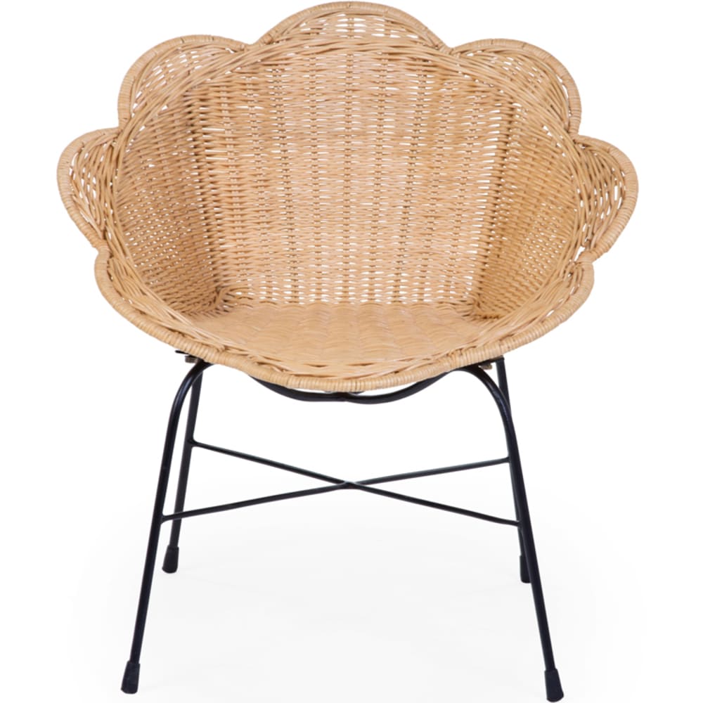 Chaise enfant fleur en rotin