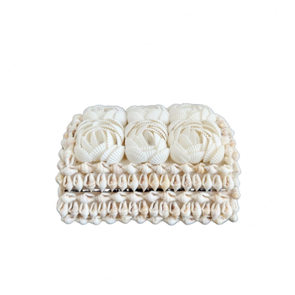 My Bliss Home Boîte en coquillages, blanc 10x13x8 cm - Fibres Naturelles