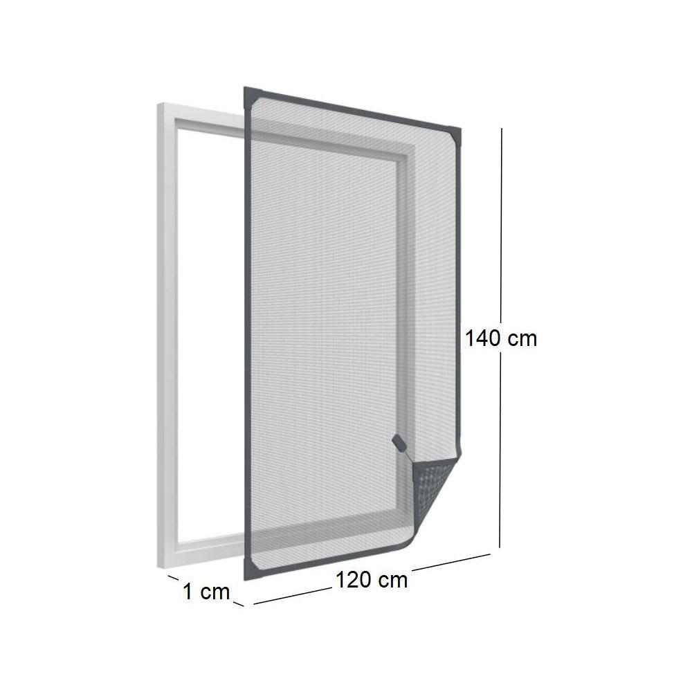Moustiquaire avec cadre magnétique pour fenêtre anthracite max 120x140