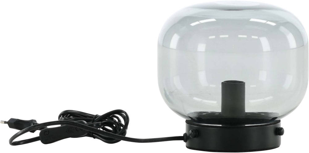 Lampe à poser en acier et verre fumé bollonelie