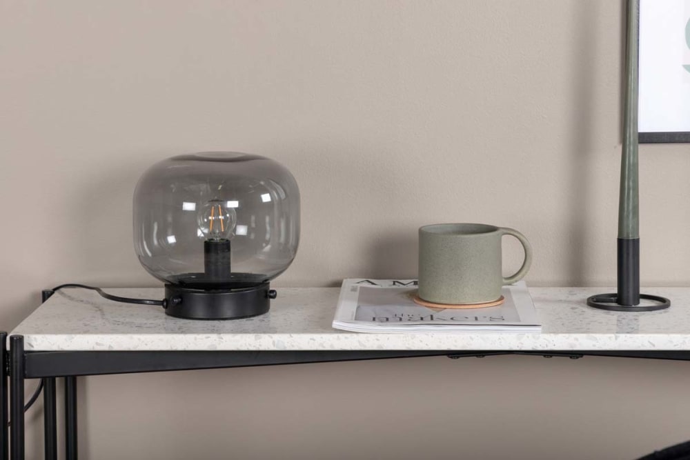 Lampe à poser en acier et verre fumé bollonelie — vue 3