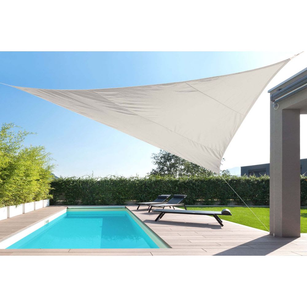 Toile d'ombrage triangulaire 5 mètres blanc gardenia - Maisons du Monde