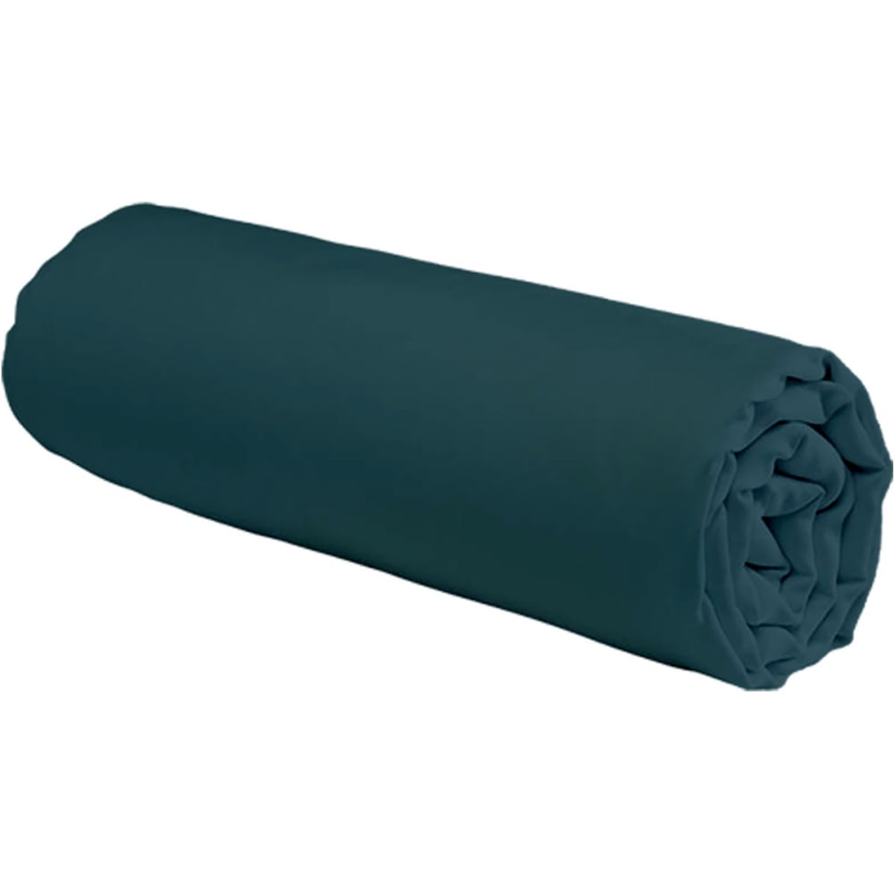 Drap housse uni coton pétrole 180x200cm - Maisons du Monde