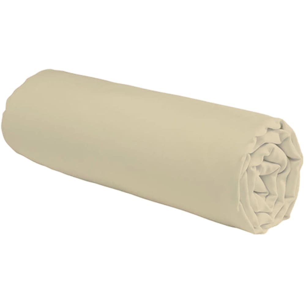 Drap housse uni coton beige 180x200cm - Maisons du Monde