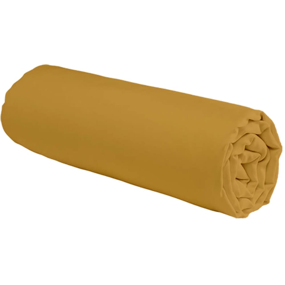 Drap housse uni coton miel 180x200cm - Maisons du Monde
