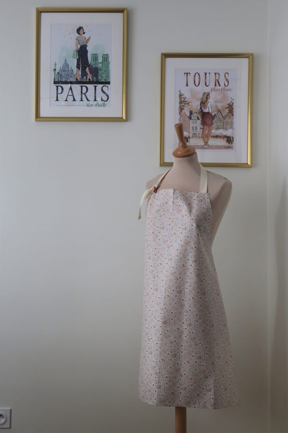 Fleur de Soleil Schürze Semis rosa style landhaus Öko-Tex Zertifikat - Baumwolle