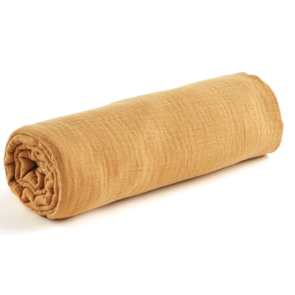 Drap housse gaze de coton camel 60x120 - Maisons du Monde