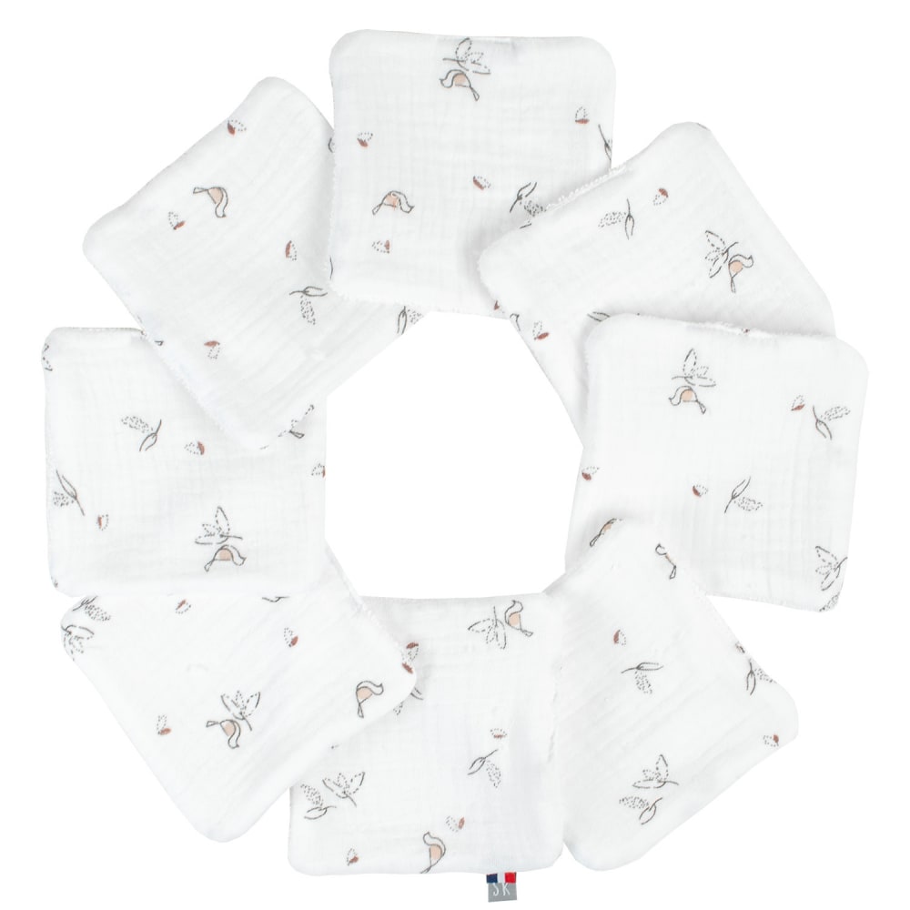 Sevira Kids Wiederverwendbare babytücher 8 stück melody weiß style classic chic Öko-Tex Zertifikat Baumwolle Baby