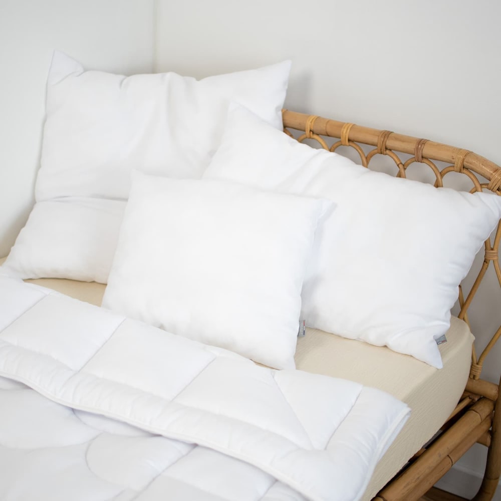 Oreiller enfant moelleux en satin de coton Blanc 60x60 cm - Maisons du Monde