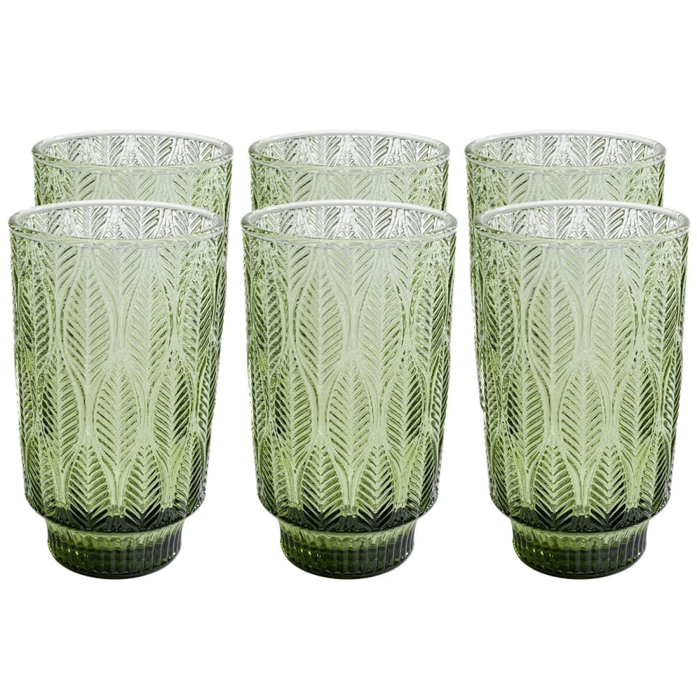 KARE DESIGN Ces verres à eau font entrer une ambiance printanière dans votre intérieur avec leurs motifs en feuilles abstraites. Contenance : 450 ml.
