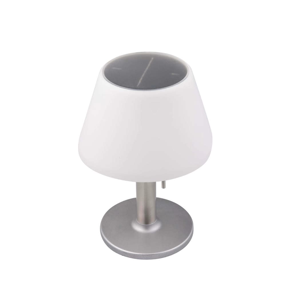 Lampe de table solaire avec batterie rechargeable argent ø20cm