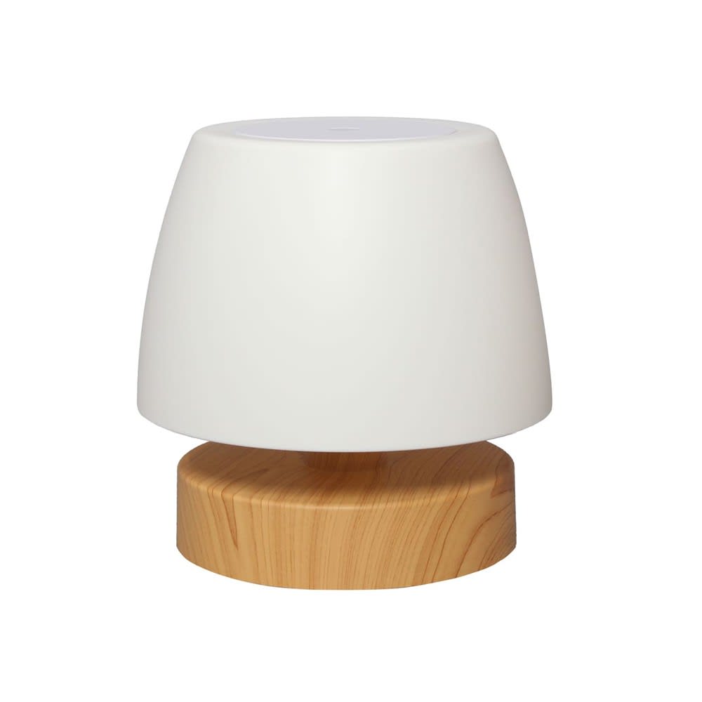 Lampe de table nordique rechargeable socle finition bois ø15cm