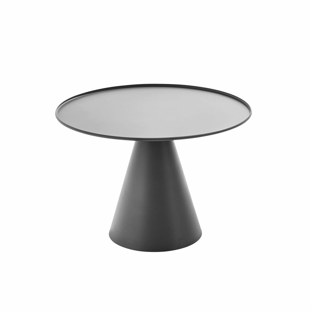 Table basse ronde 60 cm en acier gris anthracite Gomba