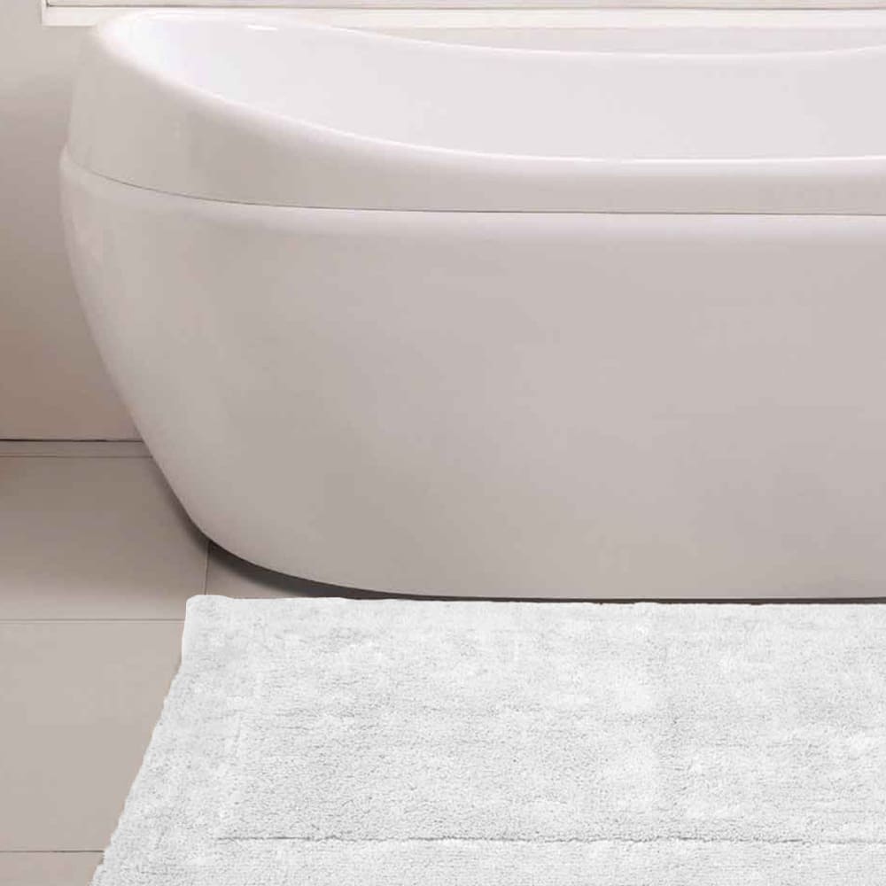 Tapis doux & épais de bain ou d'intérieur blanc 50x80 cm — vue 4