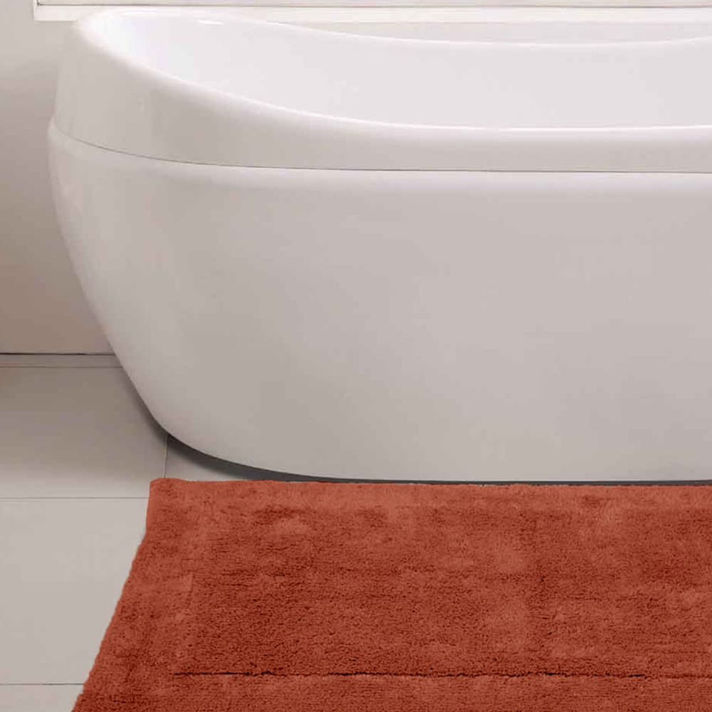 Tapis doux & épais de bain ou d'intérieur terracota 50x80 cm — vue 4