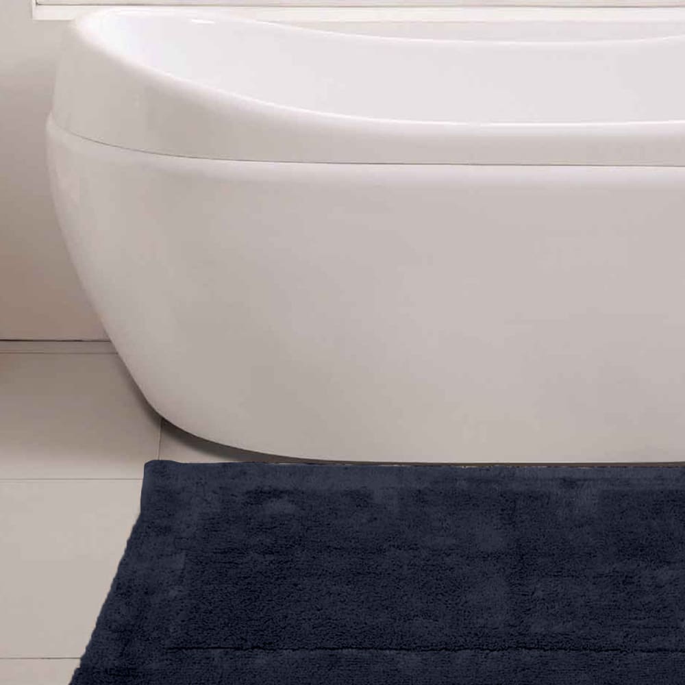 Tapis doux & épais de bain ou d'intérieur bleu nuit 70x120 cm — vue 4