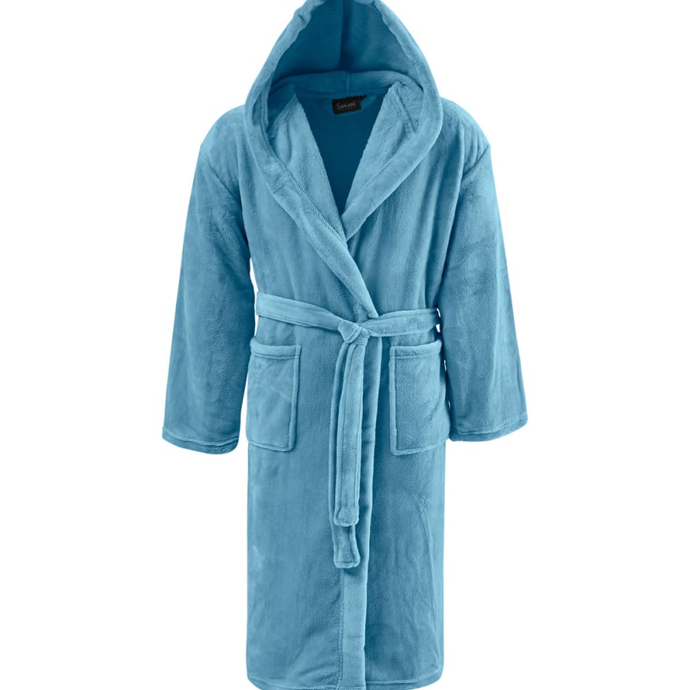 Peignoir polaire mixte à capuche cobalt M