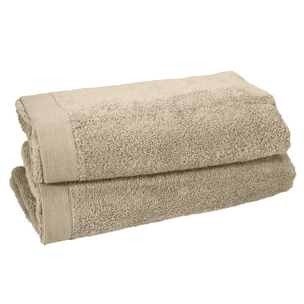 Lot de 2 draps de bain 500 g/m² sable 70x130 cm