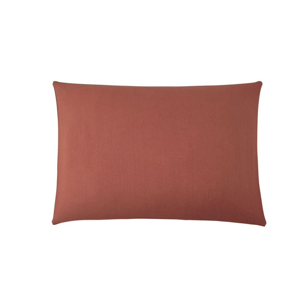 Lot de 2 taies d'oreiller en lin terracotta 50x70