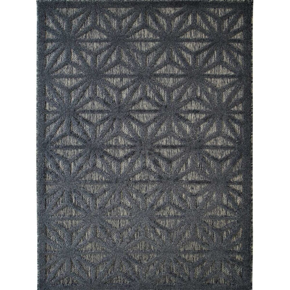 In-/Outdoor-Teppich, Art-déco-Sterne, 160x220, blau - Maisons Du