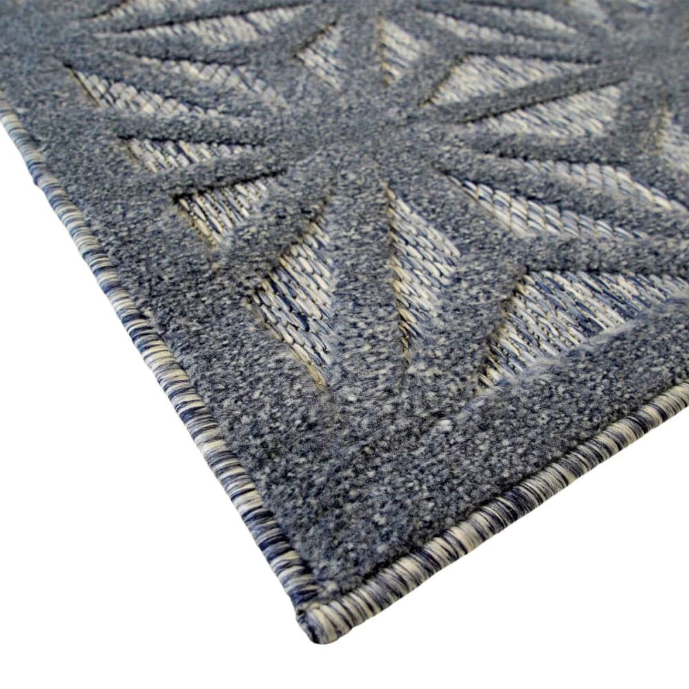 Tapis intérieur et extérieur motif en relief bleu foncé 160x220 — vue 4